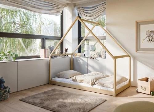 MORIS 80x180 bois non laqué lit Montessori au sol pour enfants maison  Lano Meubles