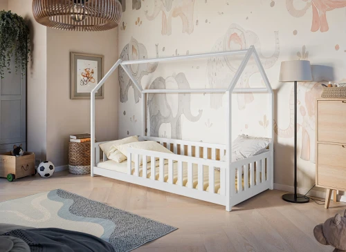 NOAH 90x200 blanc lit Montessori au sol pour enfants Lano Meubles