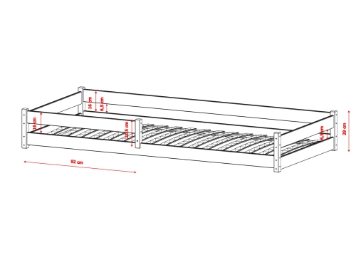 ALIS 90x200 graphite lit Montessori au sol pour enfants Lano Meubles