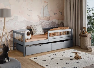 EDI 80x160 gris lit enfant simple Lano Meubles