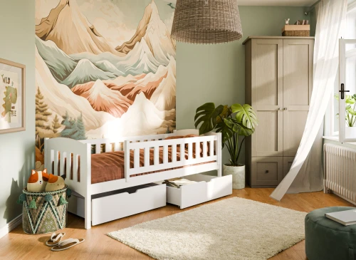 GUCIO 90x200 blanc lit enfant simple Lano Meubles