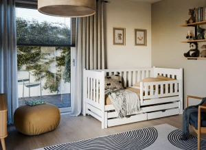 KAJA 80x200 blanc lit gigogne Lano Meubles