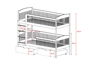 LUNA 80x180 blanc lit superposé Lano Meubles