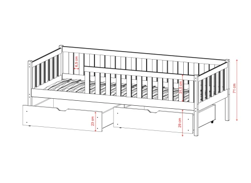 ANTONIO 80x160 pin lit enfant simple Lano Meubles