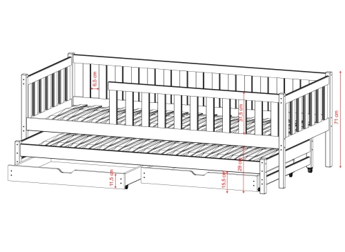 COLA 90x200 blanc lit superposé Lano Meubles