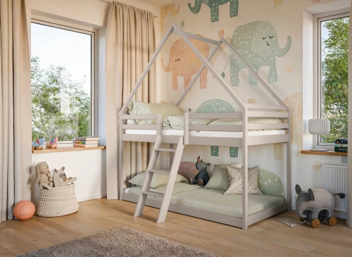 SWEET 80x180 cachemire lit superposé maisonnette Lano Meubles