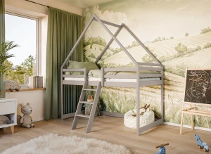 MOON 80x180 cachemire lit cabane enfantnette mezzanine Lano Meubles