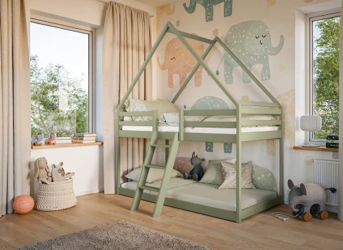 SWEET 80x180 olive lit superposé maisonnette Lano Meubles