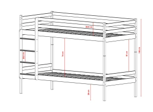 NICO 80x180 cachemire lit superposé Lano Meubles