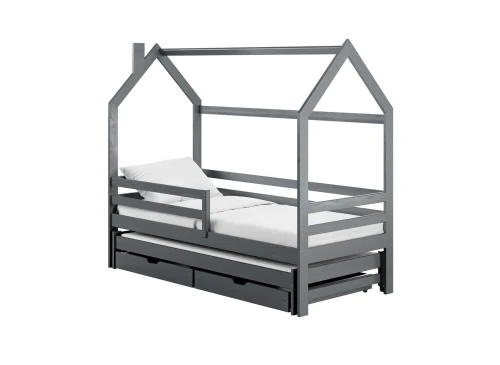 DANEK 90x190 graphite lit enfant maison Lano Meubles