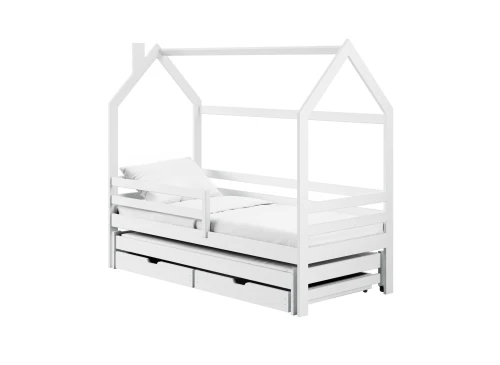 DANEK 80x190 blanc lit enfant maison Lano Meubles