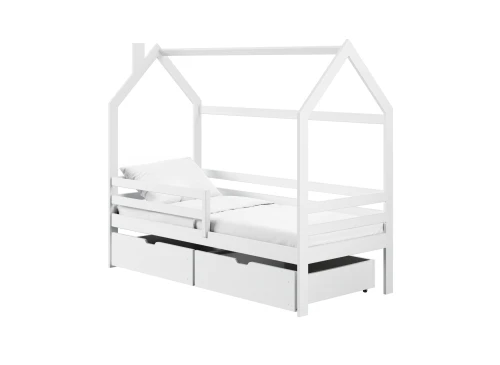 LILA 80x160 blanc lit cabane enfant Lano Meubles