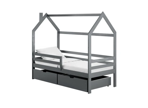 LILA 80x180 graphite lit cabane enfant Lano Meubles