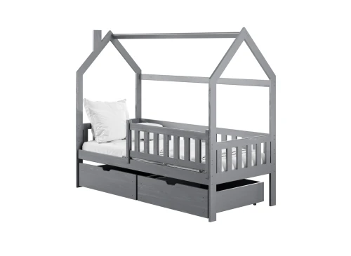 NATAN 90x180 gris lit cabane enfant Lano Meubles