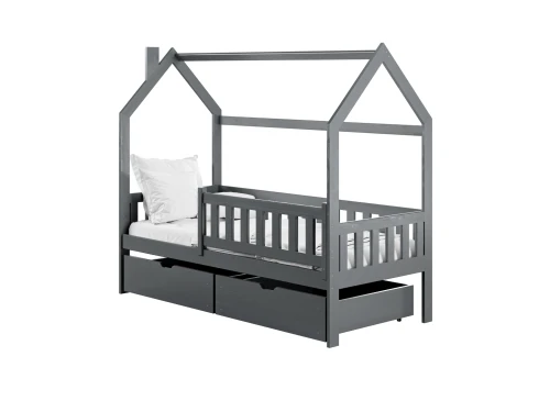 NATAN 80x190 graphite lit cabane enfant Lano Meubles