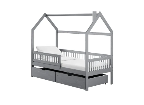 OSKAR 90x200 gris lit cabane enfant Lano Meubles