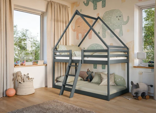 SWEET 80x180 graphite lit superposé maison Lano Meubles