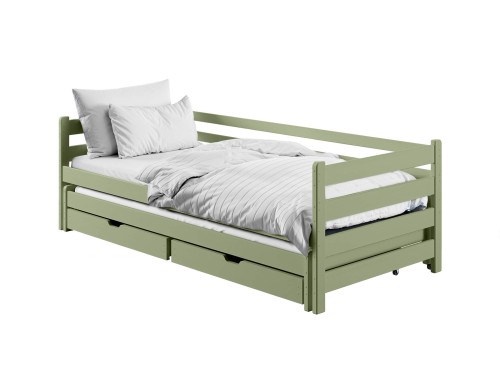 HABI 90x200 olive lit gigogne double Lano Meubles