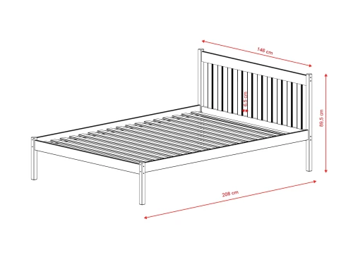 KING 140x200lit simple pour adolescent blanc lit enfant maison Lano Meubles