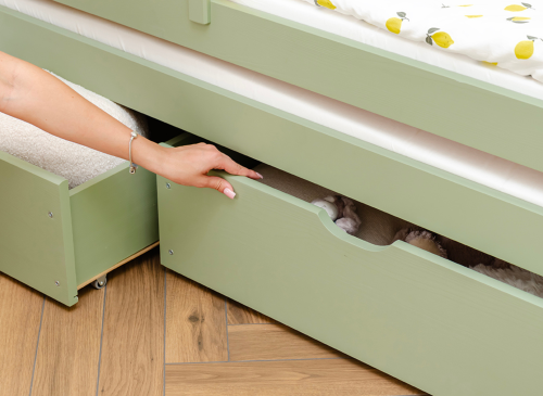 SENSO 90x200 olive lit gigogne double Lano Meubles