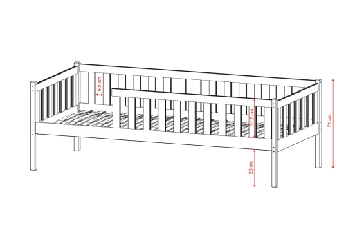 ADA 80x200 cachemire lit enfant simple Lano Meubles