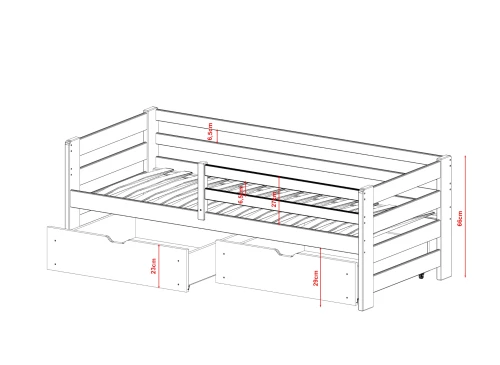 ERGO 90x180 olive lit enfant simple Lano Meubles
