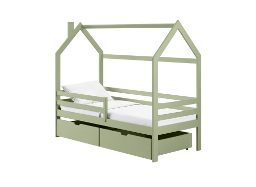 LILA 80x200 olive lit cabane enfantnette Lano Meubles