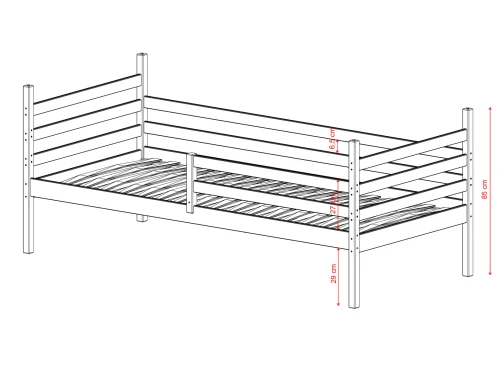 MELANI 80x200 it enfant simple cachemire Lano Meubles