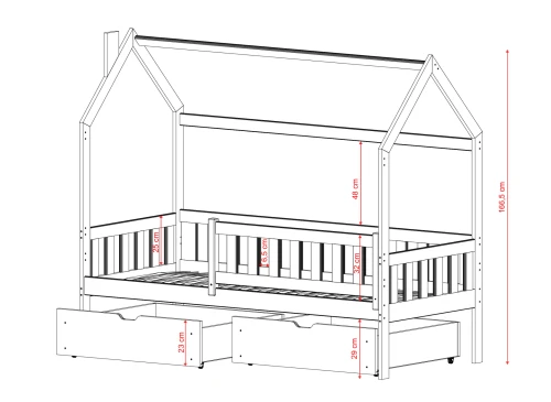 NATAN 80x200 cachemire lit cabane enfantnette Lano Meubles