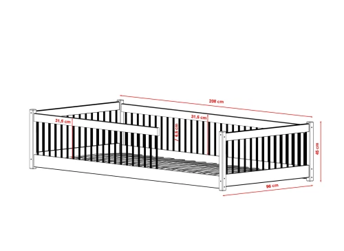 PEDRO 90x200 cachemire lit enfant simple Lano Meubles