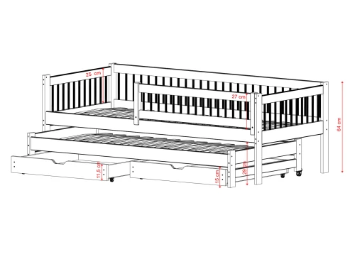 SOFTI 80x200 olive lit enfant Lano Meubles