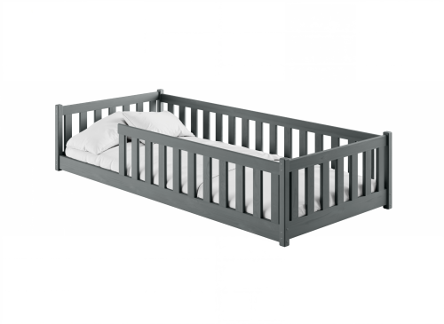 BELLA 90x200 graphite lit Montessori au sol pour enfants Lano Meubles