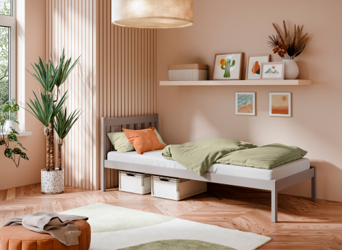 MARTIN 90x200 cachemire lit simple pour adolescent Lano Meubles