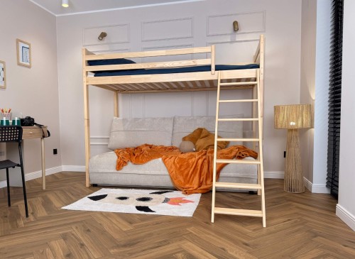 SAVIO 90x200/140x200 gris cendré lit mezzanine avec canapé-lit en tissu  perfect harmony 02 Lano Meubles