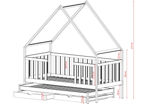 MAGIC 90x190 graphite lit gigogne maison Lano Meubles