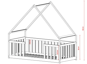 BEE 80x180 rose maison lit Montessori au sol pour enfants Lano Meubles