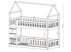 POLA 80x180 rose lit superposé Lano Meubles