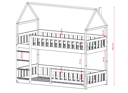POLA 90x200 bleu lit superposé Lano Meubles