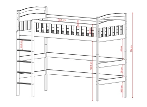 MIA 80x190 olive green loft bed Lano Furniture