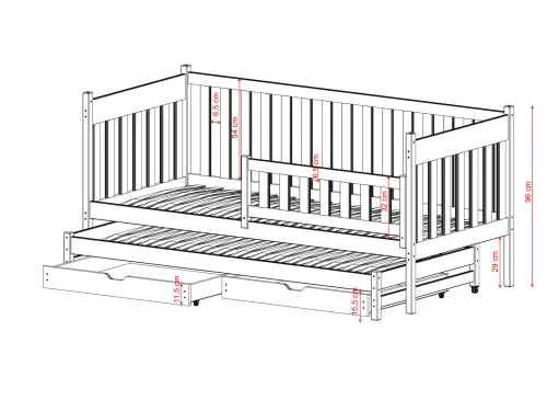 KAJA 80x160 cachemire lit gigogne double Lano Meubles