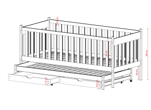 KAJA 80x200 cachemire lit gigogne double Lano Meubles