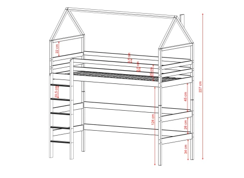GLORIA 80x180 pin lit enfant simple mezzanine Lano Meubles