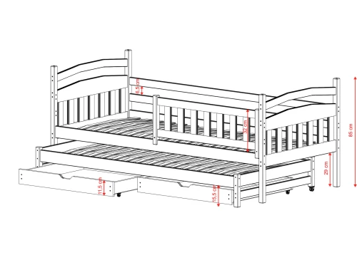 GALAXY 90x190 graphite lit gigogne Lano Meubles