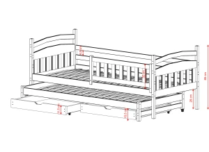 GALAXY 80x170 cachemire lit gigogne double Lano Meubles