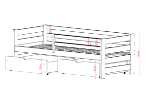 ERGO 90x190 bleu lit enfant simple Lano Meubles