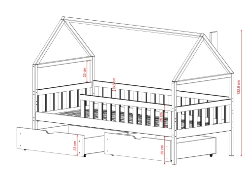 DOMI 90x180 pin lit enfant simple Lano Meubles