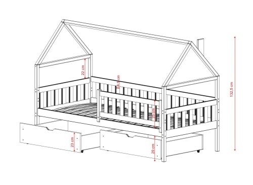 DOMI 90x190 blanc lit enfant simple Lano Meubles