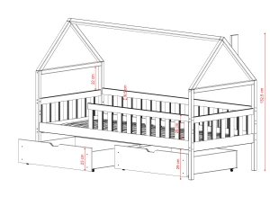 DOMI 80x160 rose lit enfant simple Lano Meubles