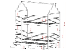 DALIA 80x170 bleu lit superposé maison Lano Meubles