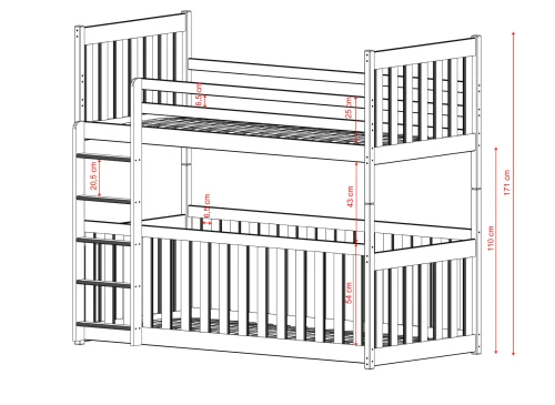 CRIS 90x190 pin lit superposé Lano Meubles